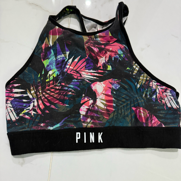 Victoria’s Secret PINK Sports Bra Tropical Print Medium - Picture 1 of 2